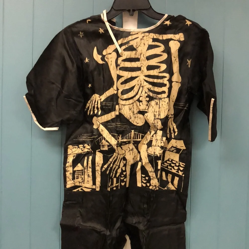 Vintage Ben Cooper Inc Spotlite Skeleton Halloween 2 kids Costume in box oddity‎